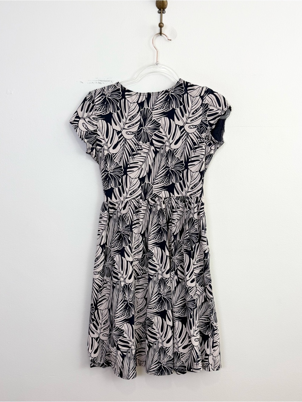 Pact Organic Cotton Tropical Leaf Fit & Flare Dress Small - Picture 6 of 6